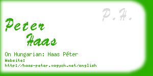 peter haas business card