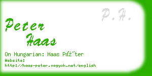 peter haas business card